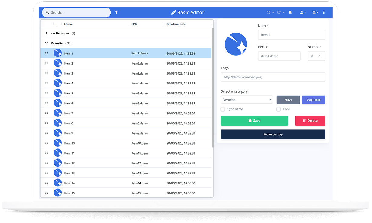 IPTVEditor Online M3U EPG Playlist Editor